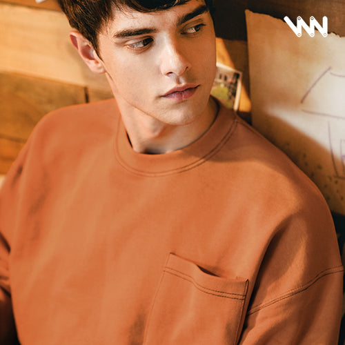 ダブルユーブイプロジェクト(WV PROJECT) SPORTY STITCH SWEATSHIRT DARK ORANGE JSMT7319