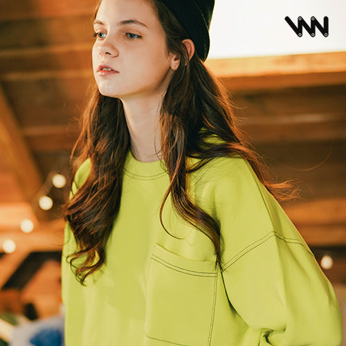 ダブルユーブイプロジェクト(WV PROJECT) SPORTY STITCH SWEATSHIR LIME JSMT7319