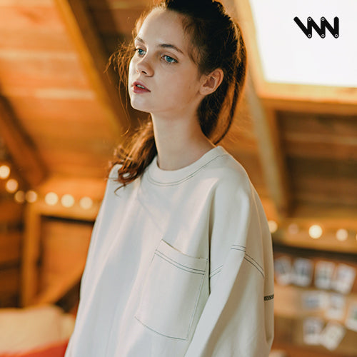 ダブルユーブイプロジェクト(WV PROJECT) SPORTY STITCH SWEATSHIR IVORY JSMT7319