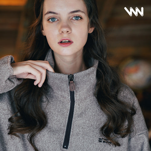 ダブルユーブイプロジェクト(WV PROJECT) Line Wool Anorak Brown MJOT7326