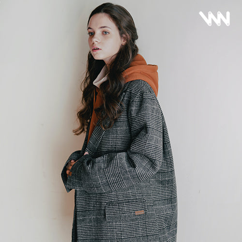 ダブルユーブイプロジェクト(WV PROJECT) K CHECK DOUBLE JACKET GRAY BLACK CJOT7292