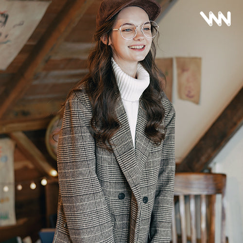 ダブルユーブイプロジェクト(WV PROJECT) K CHECK DOUBLE JACKET BROWN CJOT7292