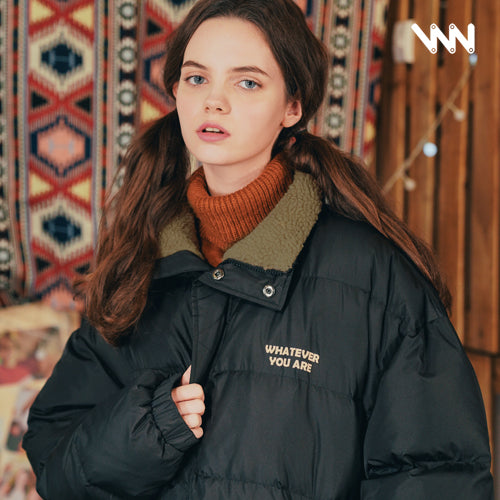 ダブルユーブイプロジェクト(WV PROJECT) Sherbet Goose-down Padding jumper Black SYOT7294