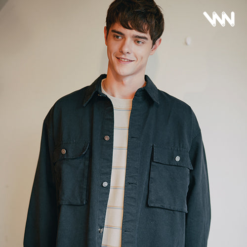 ダブルユーブイプロジェクト(WV PROJECT)EVELYN SHIRT JACKET BLACK MJLS7308