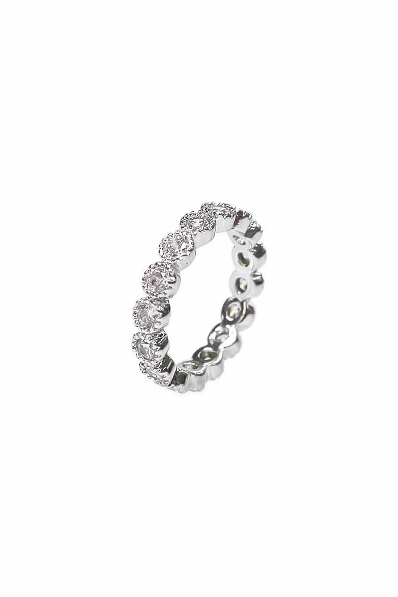 BLACKPURPLE (ブラックパープル)  tenis chain cubic ring M - silver