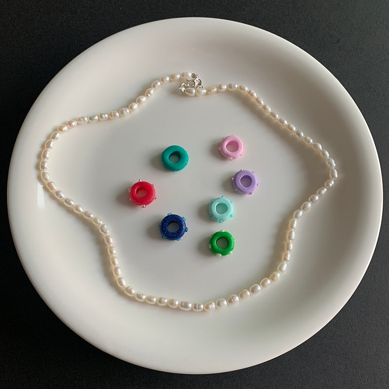 Nff(エヌエフエフ) 	 color layer pearl necklace