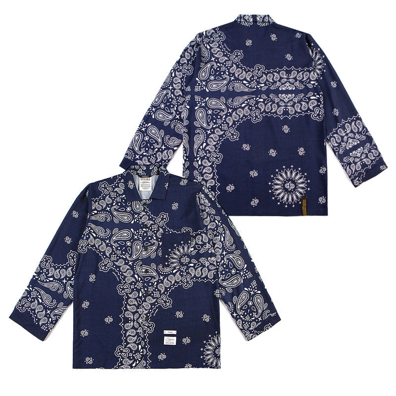 STIGMA(スティグマ)   PAISLEY RAYON PAJAMA SHIRTS NAVY