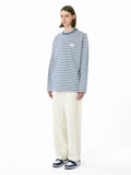 ネイキドニス(NEIKIDNIS) FELTED LOGO STRIPE L/S TEE / BLUE