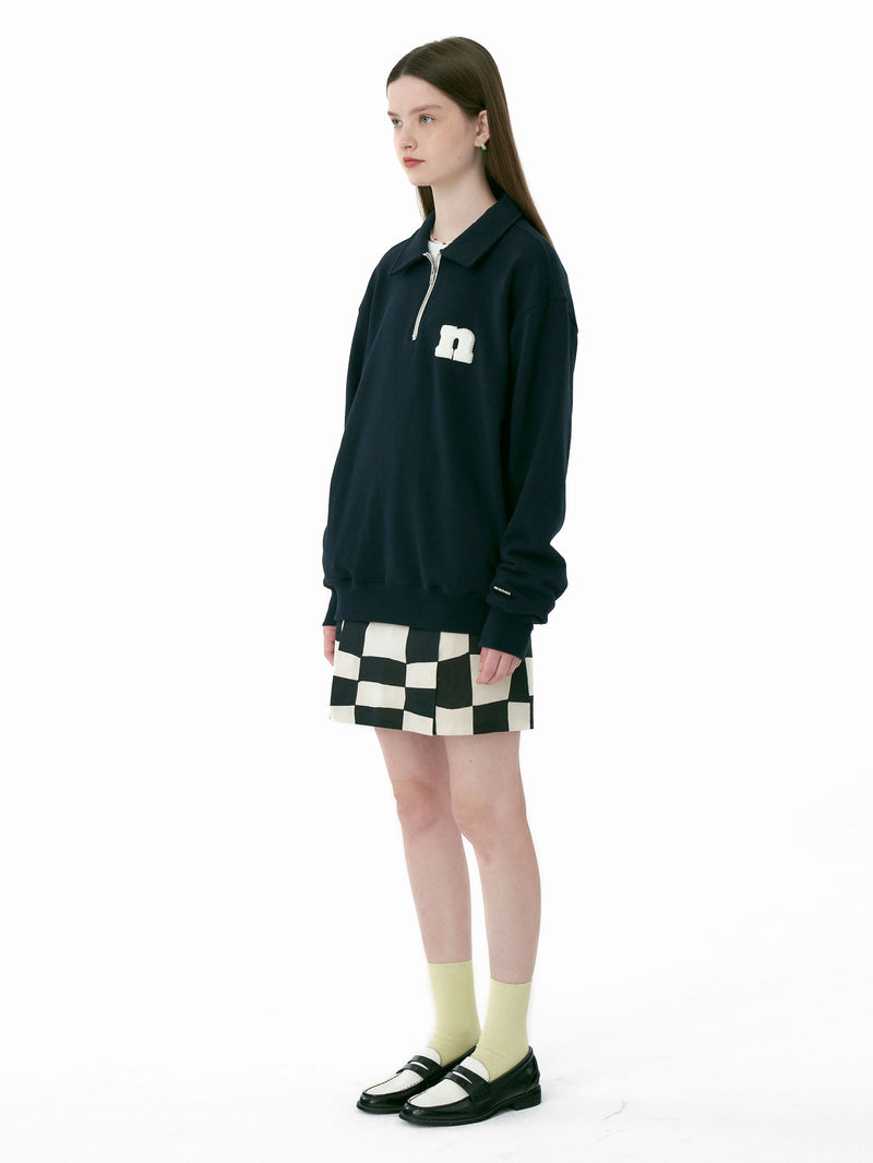 ネイキドニス(NEIKIDNIS) N LOGO COLLAR SWEAT SHIRTS / NAVY