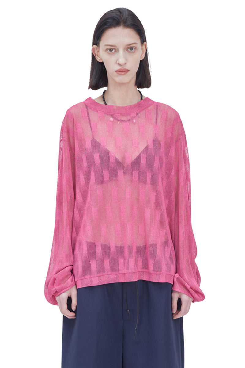 レイブレス(LABELESS) PINK SEE THROUGH LONG SLEEVE