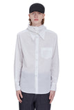 レイブレス(LABELESS) WHITE POPLIN HOODIE SHIRT