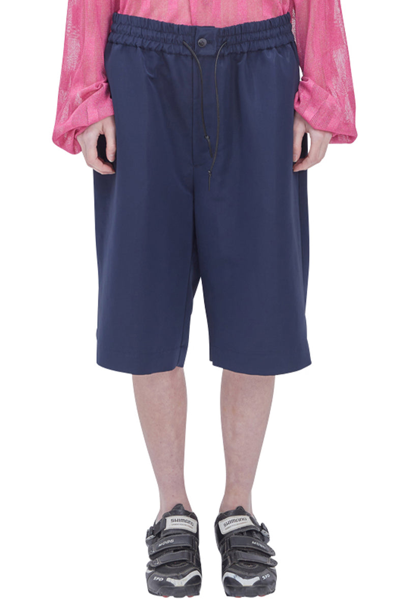 レイブレス(LABELESS) NAVY OVERSIZED HALF PANTS