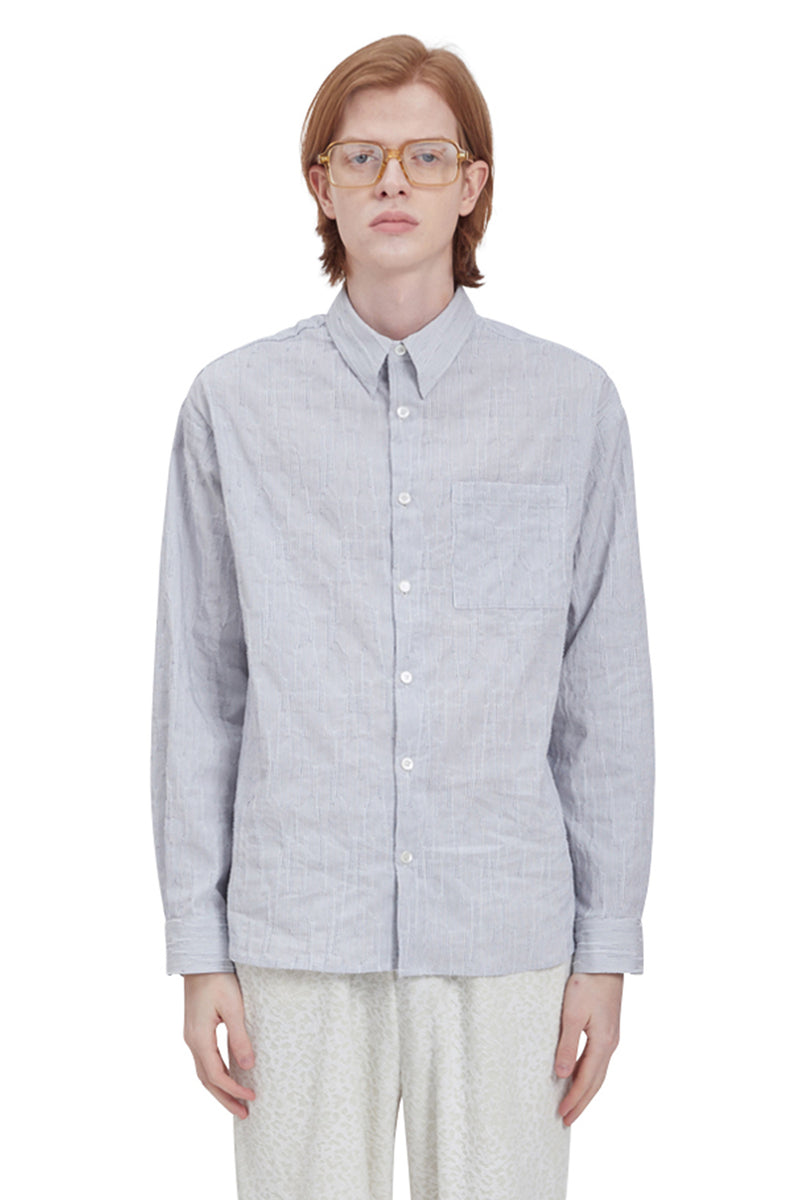 レイブレス(LABELESS) WHITE SCRAPED SHIRT