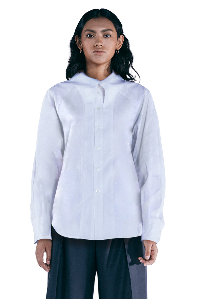 レイブレス(LABELESS) WHITE LONGER COLLAR SHIRT