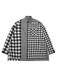 アジョバイアジョ(AJOBYAJO) Oversized Buffalo Check Mixed Shirt [White]