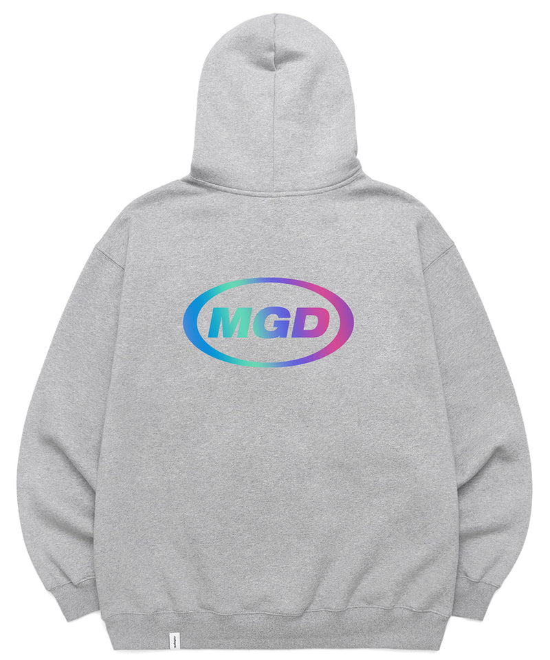 mahagrid (マハグリッド)  RAINBOW REFLECTIVE OVAL LOGO HOODIE [GREY]