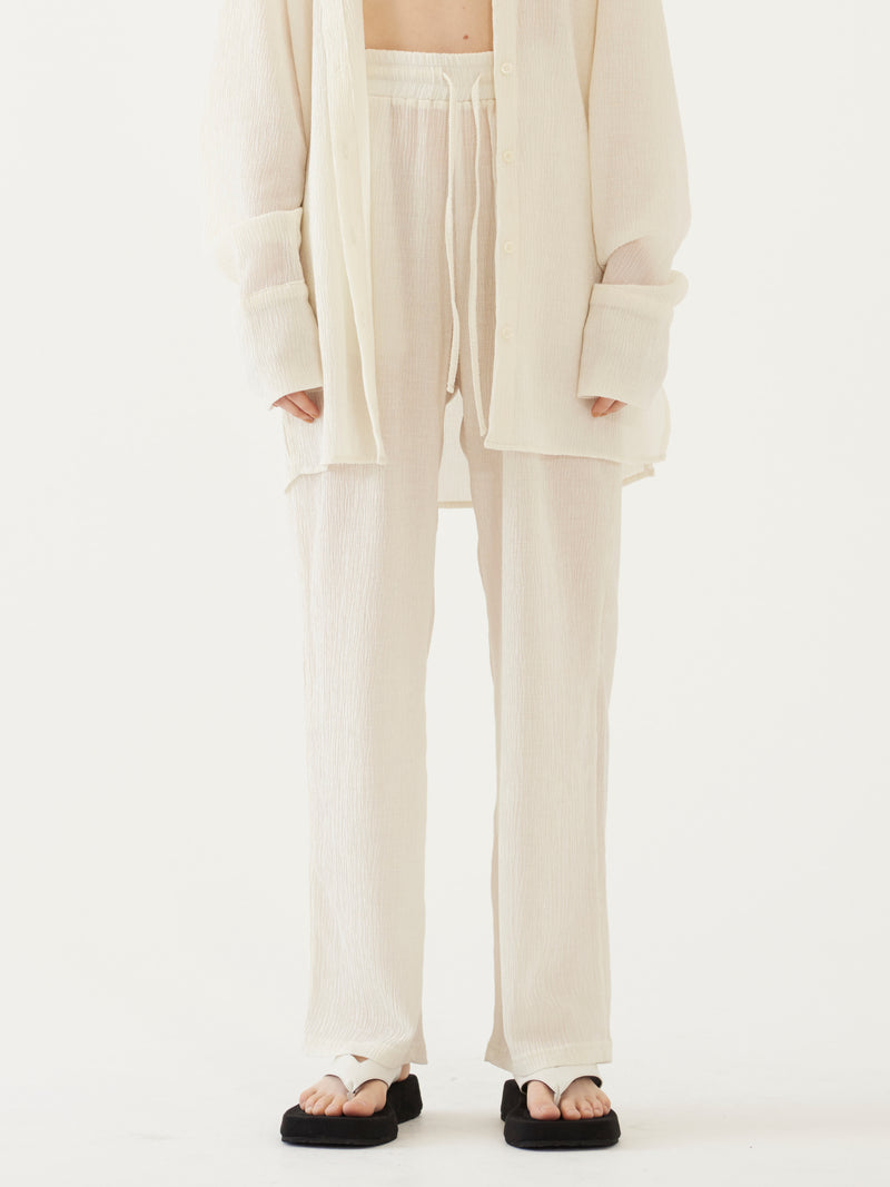 TMO BY 13MONTH（ティーエムオーバイサーティンマンス）PLEATS BANDING PANTS (IVORY)