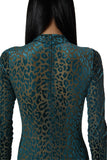 レイブレス(LABELESS)    BLUEGREEN LEOPARD JUMPSUIT