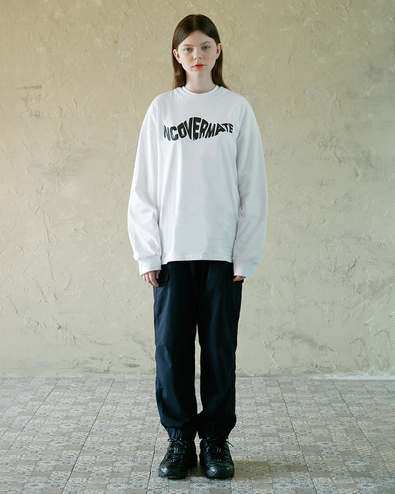 NCOVER（エンカバー）WAVE MATE LOGO LONGSLEEVE-WHITE