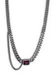 BLACKPURPLE (ブラックパープル) Square Cubic Chain Necklace_Purple (Silver)