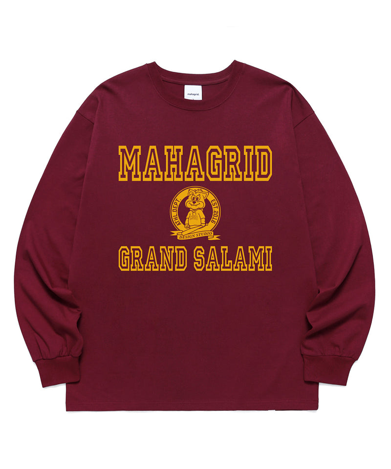 mahagrid (マハグリッド) JIMMY LS TEE [BURGUNDY]