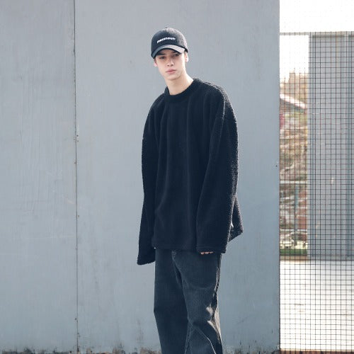 メスノウン(MASSNOUN) SOFT WOOL SIDEVENT CREW NECK MFECR006-BK