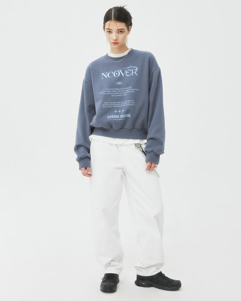NCOVER（エンカバー）IN TO THE HEAVEN TEXT SWEATSHIRT-DARK GREY
