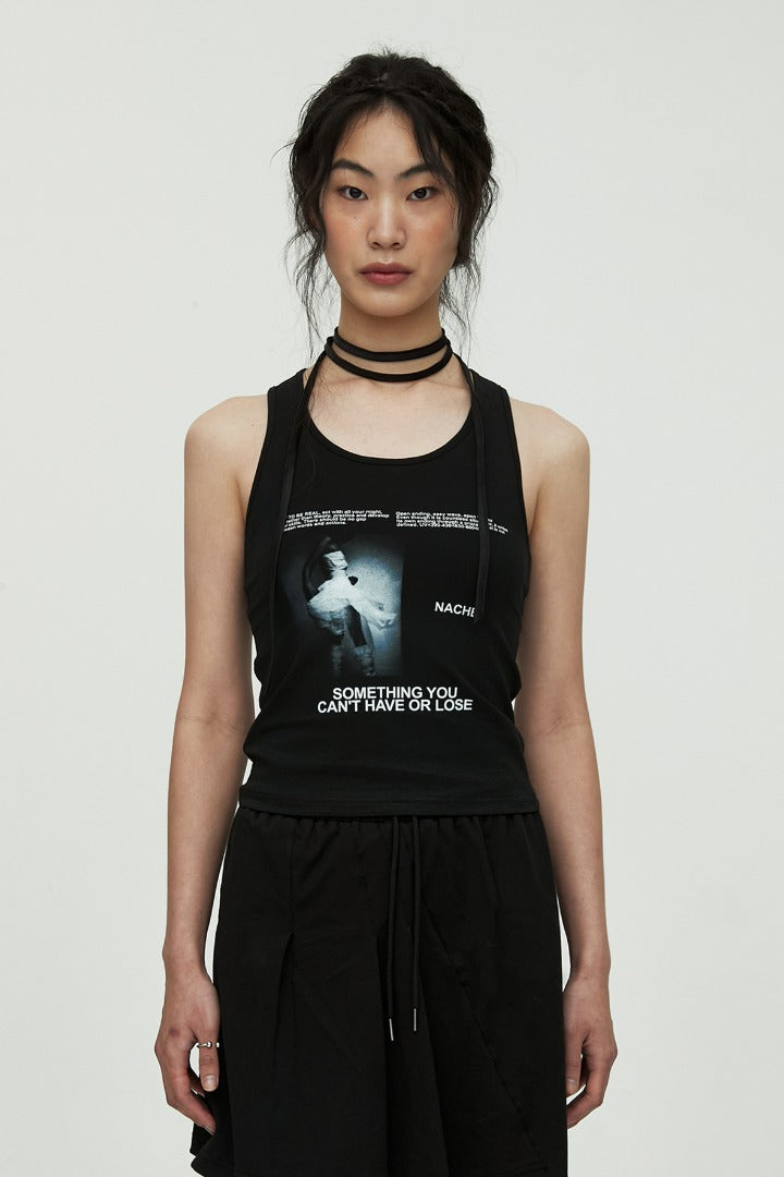 nache(ナチェ) MONO POSTER SLEEVELESS - BLACK