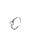 BLACKPURPLE (ブラックパープル) [silver925] Half chain square ring