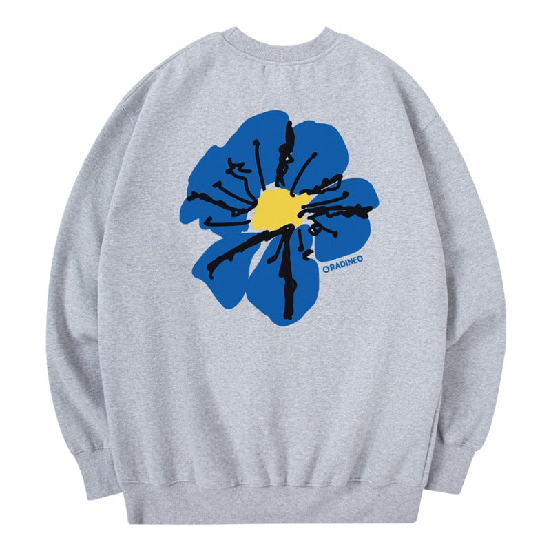 RADINEO (ラディネオ)　Blue flower sweatshirt grey