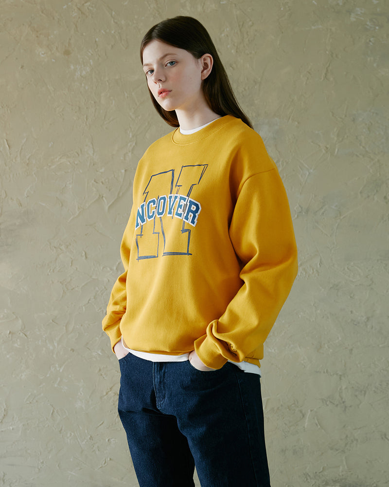 NCOVER（エンカバー）N LINE LOGO POINT SWEATSHIRT-YELLOW