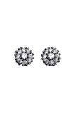 BLACKPURPLE (ブラックパープル) Snow Crystal One Point Earrings - Black Silver