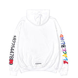 ブラックブロンド(BLACKBLOND) BBD Rainbow Graffiti Logo Number Hoodie (White)