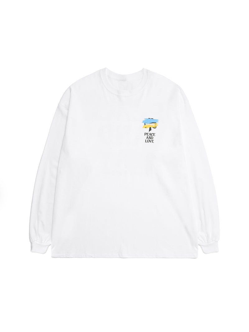 benir (ベニル) BENIR PEACE CLOVER LONG SLEEVE TEE [WHITE]