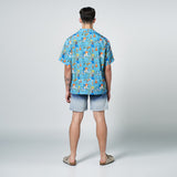 アクメドラビ(acme' de la vie)  ANGEL CHARACTER PATTERN SHIRTS BLUE