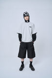 オーワイ(OY)  LAYERED ZIPPER POLA LONG SLEEVE-GREY