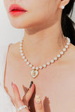 BLACKPURPLE (ブラックパープル) Guerlain Heart Pearl Necklace_White (Silver)