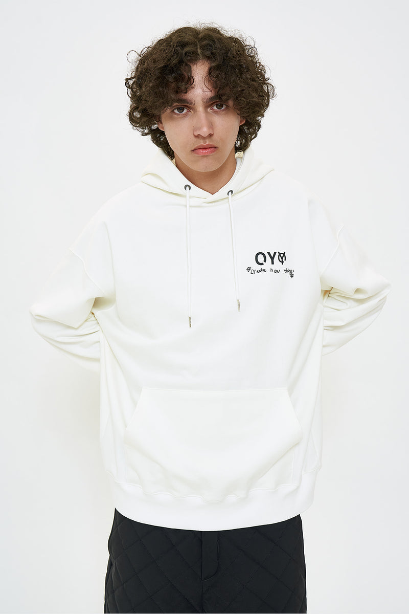 オーワイ(OY) BOSS LOGO HOODIE-WHITE