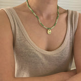 Nff(エヌエフエフ) 	 bead mix necklace_green