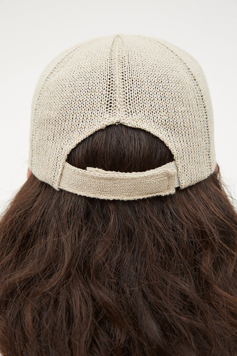 オーワイ(OY)  KNIT LOGO CAP-BEIGE