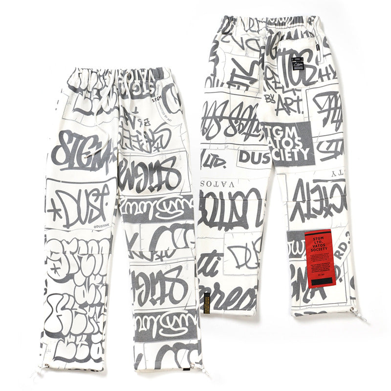 STIGMA(スティグマ)  21 GRAFFITI HEAVY SWEAT JOGGER PANTS WHITE MULTI