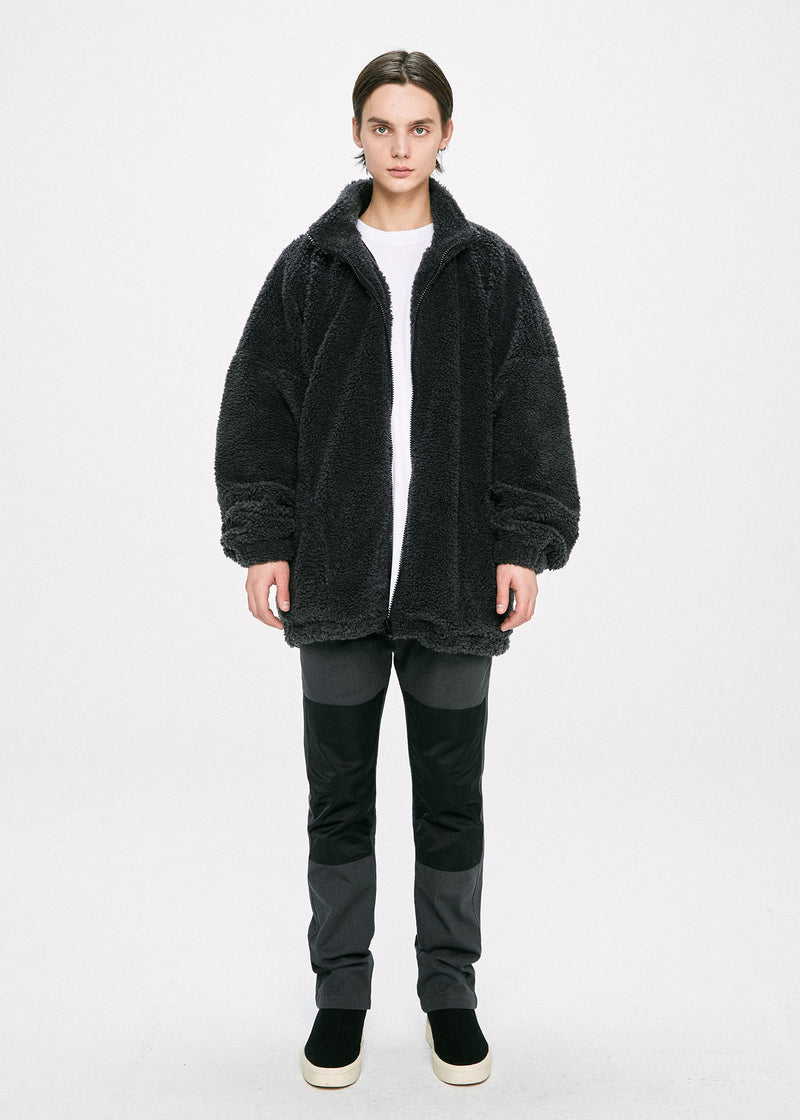 ディープリーク(DPRIQUE) OVERSIZED SHEARLING JACKET - GREY