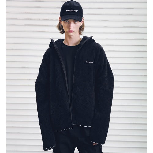 メスノウン(MASSNOUN) SL LOGO FLEECE TURTLE ZIP MFEZP002-BK