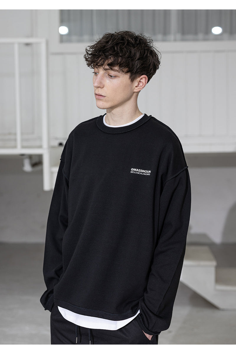 メスノウン(MASSNOUN) CAMPAIGN RAW EDGE OVERSIZED LONG SLEEVE MSZLS001-BK