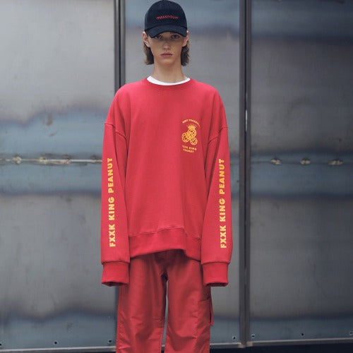 メスノウン(MASSNOUN) PEANUT OVERSIZED SWEATSHIRT MFECR003-RD