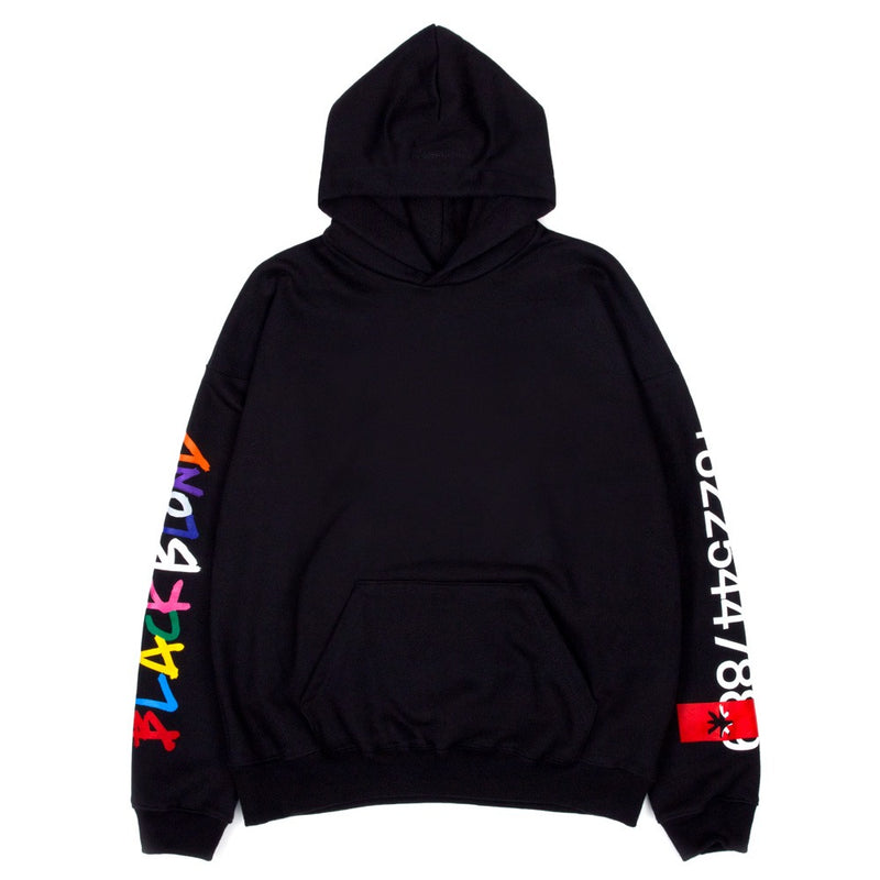 ブラックブロンド(BLACKBLOND) BBD Rainbow Graffiti Logo Number Hoodie (Black)