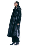 レイブレス(LABELESS) BLACK WRINKLED RAIN COAT