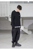 メスノウン(MASSNOUN) CAMPAIGN RAW EDGE OVERSIZED LONG SLEEVE MSZLS001-BK