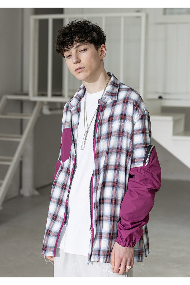 メスノウン(MASSNOUN) SL LOGO CHECK SECTION POCKET SHIRTS MSZST001-WN