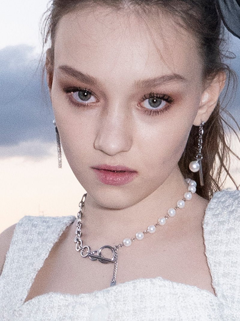 BABLETWO  (ビーエーブルトゥー)  Circle & Pearl Necklace [surgical]